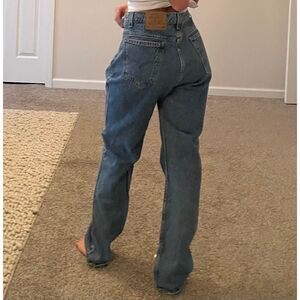 Vintage Orange‎ Tab Levi's 505 Regular Fit Straight Leg Medium Wash Jeans